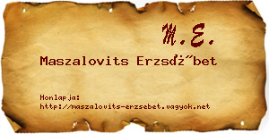 Maszalovits Erzsébet névjegykártya